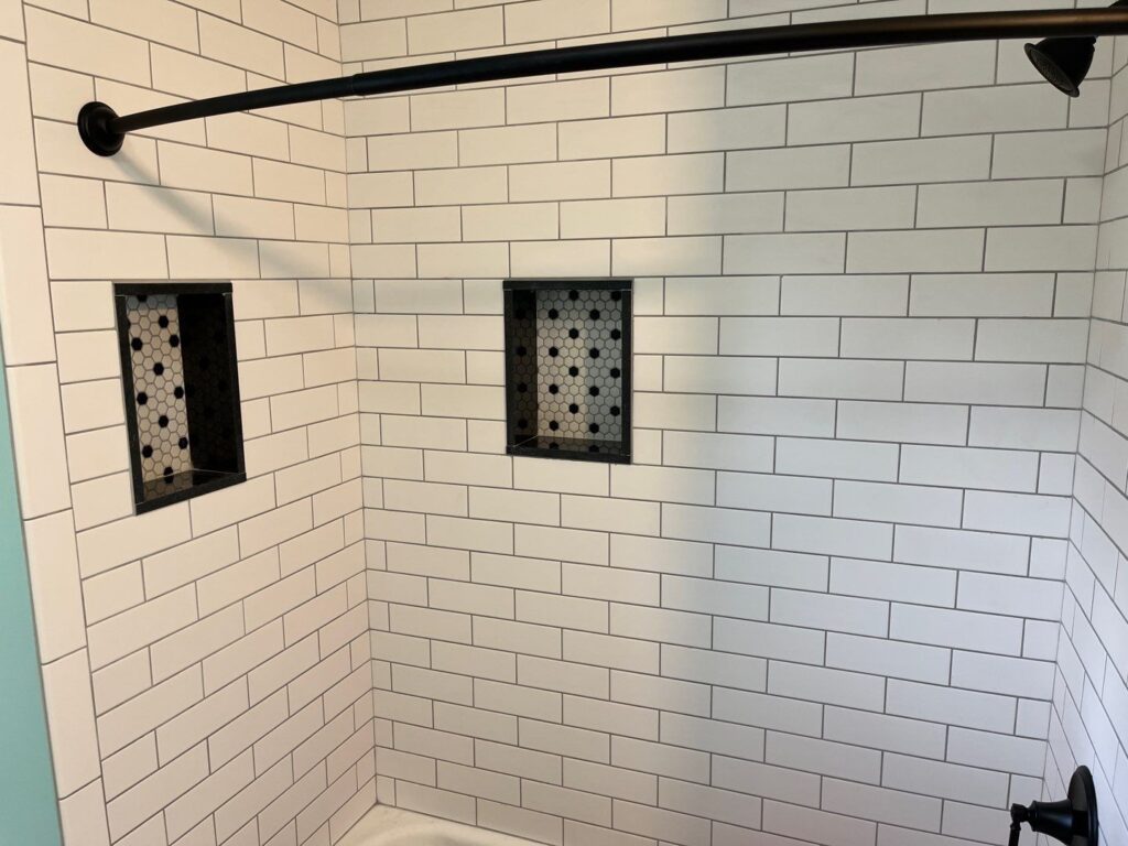 Bathroom remodel in Rockaway, New Jersey with subway tiles