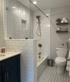 Our talented bathroom renovation contractors completed this gorgeous bathroom remodel project for a home in Morris County. Additional home bathroom renovations may be done in Denville, Randolph, Rockaway, Flanders, Morris Plains, Parsippany, and Sparta.